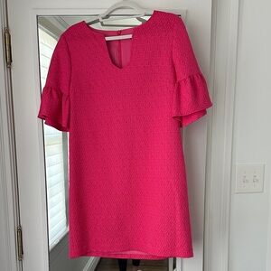 Trina Turk Fuchsia Ruffle Sleeve Mini Dress